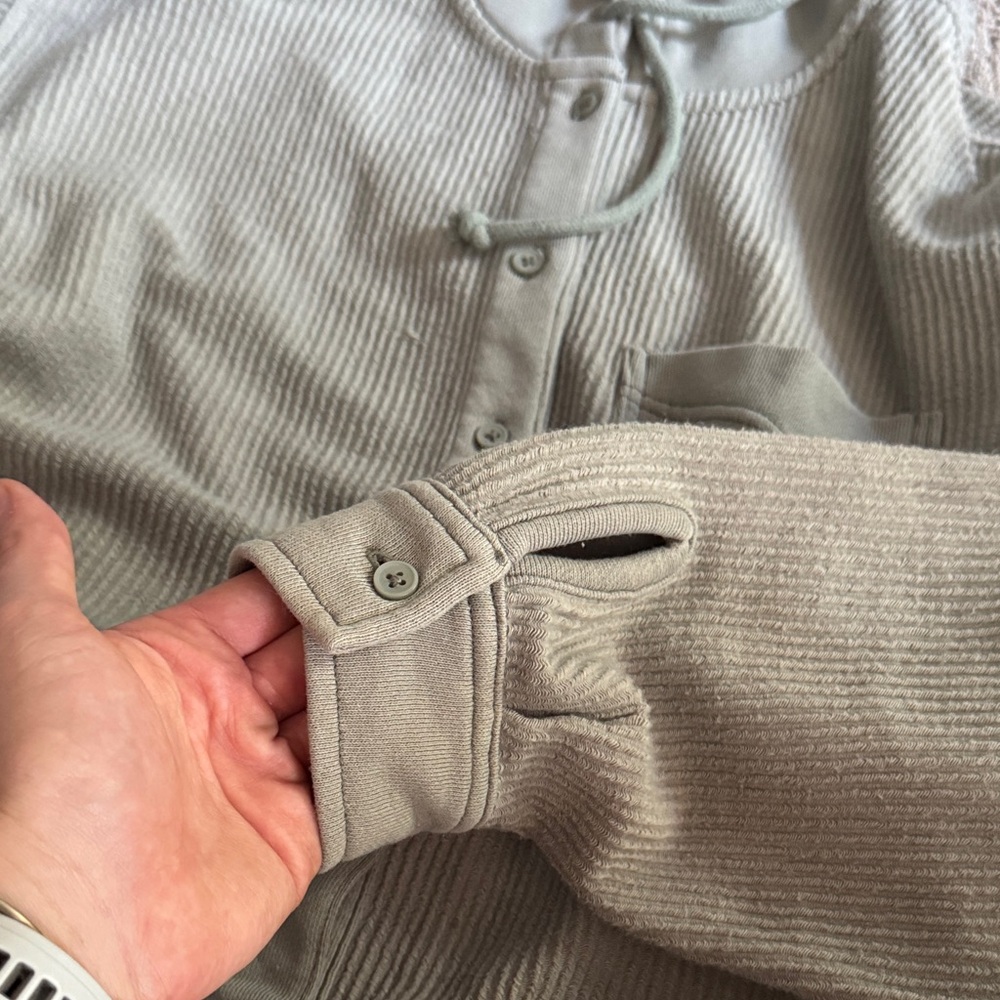 AEO Ribbed Button-Up Hoodie - Picture 8 of 9